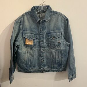 G-Star RAW Relaxed Denim Jacket Faded Cliffside Blue Size S NWT $190